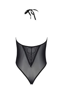 Боди Passion DROSERA BODY black, XXL/XXXL, высокие вырезы, верх на завязках