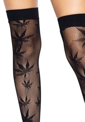 Чулки с рисунком Leg Avenue 420 Net thigh highs Black