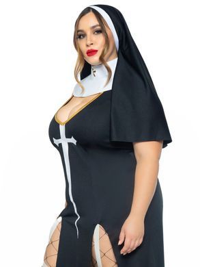 Костюм монашки-грешницы Leg Avenue Sultry Sinner 1X-2X, платье, головной убор, воротник