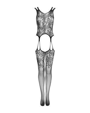 Бодистокинг Obsessive Bodystocking F237 S/M/L, растительное плетение, имитация чулок