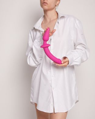 Анальная пробка с дилдо 2в1 Strap-On-Me SWITCH PLUG-IN DILDO Fuchsia L, диаметр 4,5/3,4 см