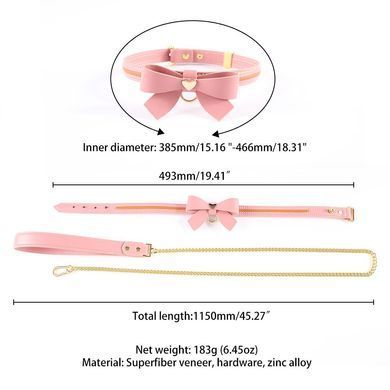 Поводок LOCKINK SEVANDA Love Heart Butterfly Leather Collar Set - Pink