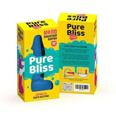 Мило у формі пеніса Pure Bliss MINI Dark Blue, крафтове мило-член, натуральне