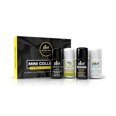 Набір змазок pjur MINI COLLECTION 4&times;10 мл: med REPAIR glide, WOMAN Nude, ORIGINAL, BACKDOOR Relaxing