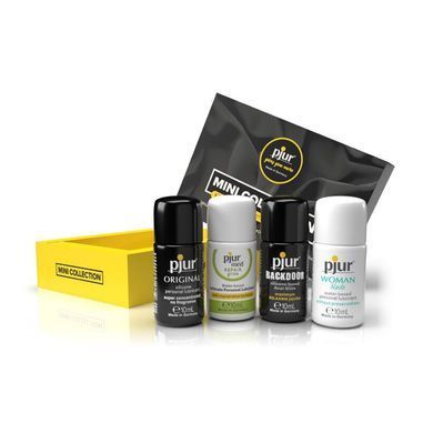 Набір змазок pjur MINI COLLECTION 4&times;10 мл: med REPAIR glide, WOMAN Nude, ORIGINAL, BACKDOOR Relaxing