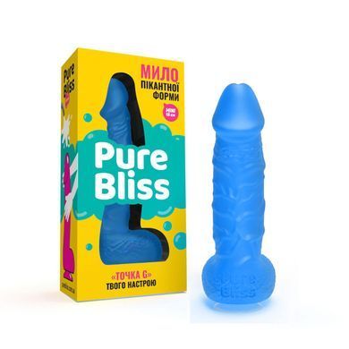 Мило у формі пеніса Pure Bliss MINI Dark Blue, крафтове мило-член, натуральне