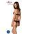 Комплект: бра, трусики з ажурним декором та відкритим кроком Passion URSULA SET S/M, black