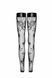 Чулки без мыска Noir Handmade F243 Tulle stockings with patterned flock embroidery, XXL