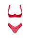 Комплект белья Obsessive Lacelove cupless 2-pcs set XS/S Red, открытый доступ, открытая грудь