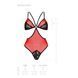 Полупрозрачное боди с кружевом Passion PEONIA BODY XXL/XXXL red