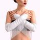 Виниловые митенки Art of Sex - Lerona, размер M, цвет белый