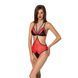 Полупрозрачное боди с кружевом Passion PEONIA BODY XXL/XXXL red