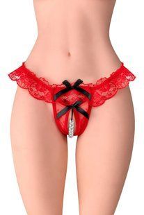 Трусики с жемчугом Fashion Secret Romance Red