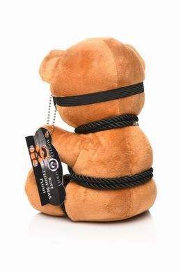 Плюшевый медвежонок ROPE Teddy Bear БДСМ в кожаной маске и обвязке, 22x16x12 см