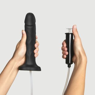 Фалоімітатор, що кінчає Strap-On-Me Squirting Cum Dildo Realistic Black, діам. 3,5 см, силікон