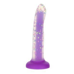 Фалоімітатор, що світиться в темряві, ADDICTION Rave 8&Prime;, Glow in the Dark Dildo Purple Confetti, 20,3 см