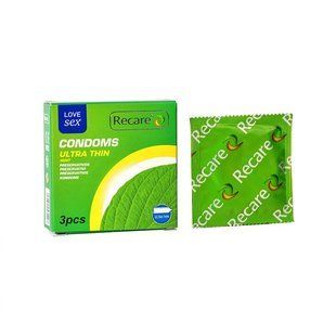 Презервативы Recare Ultra Thin Mint Condoms 3 шт, ультратонкие, аромат: мята