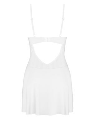Пеньюар Obsessive Alissium chemise & thong, XS/S, мереживний ліф, стрінги в комплекті