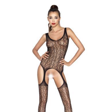 Бодистокинг Passion BS043 black, комбинезон, имитация чулок