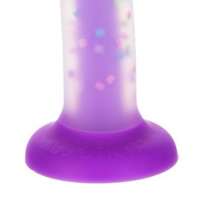 Светящийся в темноте фаллоимитатор ADDICTION Rave 8&Prime; Glow in the Dark Dildo Purple Confetti , 20,3 см