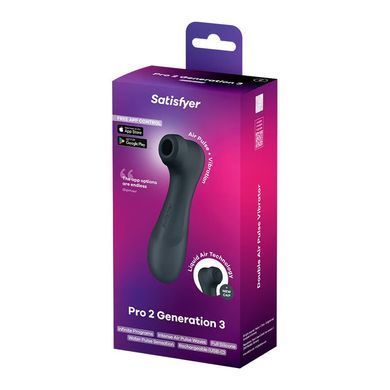 Вакуумний кліторальний стимулятор Satisfyer Pro 2 Generation 3 with Liquid Air Connect App Dark Grey