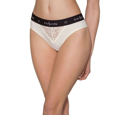 Трусики з широкою гумкою і мереживом Passion PS001 PANTIES XL, ecru