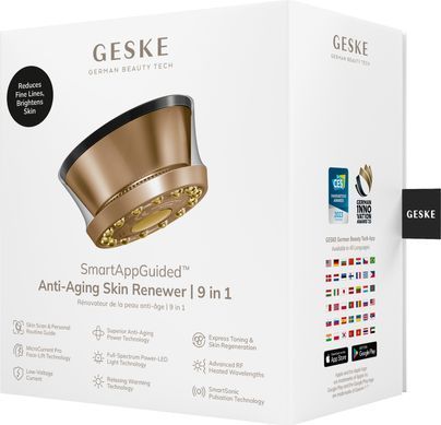 Антивіковий LED-випромінювач для відновлення шкіри обличчя GESKE Anti-Aging Skin Renewer 9в1, gray