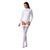 Чулки Passion ST121 3/4 white, на ажурной силиконовой резинке, с цветочным орнаментом и вертикальным