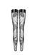 Чулки без мыска Noir Handmade F243 Tulle stockings with patterned flock embroidery, 3XL
