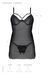 Пеньюар Passion DROSERA CHEMISE black, L/XL, кружевной лиф со стрепами, трусики в комплекте