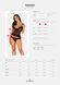 Напівпрозорий набір з прикрасами Obsessive Ivannes top & thong L/XL, чорний, топ та танга