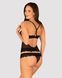 Напівпрозорий набір з прикрасами Obsessive Ivannes top & thong L/XL, чорний, топ та танга