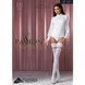 Чулки Passion ST121 3/4 white, на ажурной силиконовой резинке, с цветочным орнаментом и вертикальным