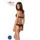 Комплект: бра, трусики з ажурним декором та відкритим кроком Passion URSULA SET XXL/XXXL, black
