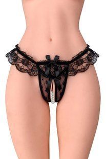 Трусики с жемчугом Fashion Secret Romance Black