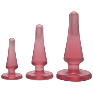 Набор анальных пробок Doc Johnson Crystal Jellies Anal Initiation Kit - Pink