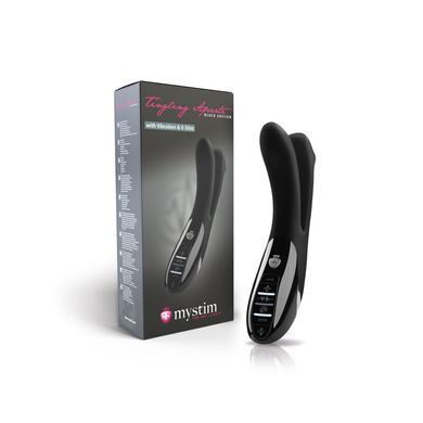 Вібратор подвійний з електростимуляцією Mystim Tingling Aparte eStim Black, міостімулятор