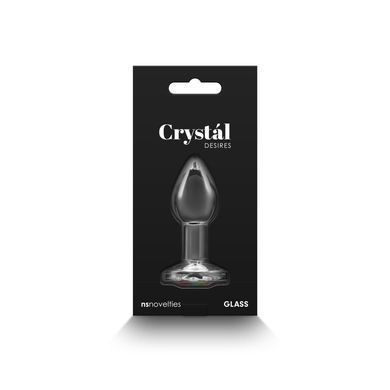 Стеклянная анальная пробка NS Novelties Crystal - Desires - Rainbow Gem - Small