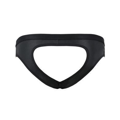 Мужские слипы с вырезами Passion 041 SLIP JOE S/M Black, экокожа, открытые ягодицы