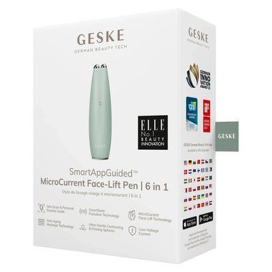 Мікрострумова ручка для підтяжки шкіри обличчя GESKE MicroCurrent Face-Lift Pen 6в1 green