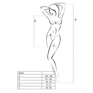 Бодистокинг Passion BS025 white, платье-сетка, спущенное плечо, длинный рукав