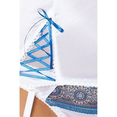(SALE) Корсет с пажами ELENI CORSET white 4XL/5XL - Passion, трусики