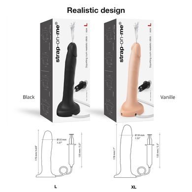 Кончающий фаллоимитатор Strap-On-Me Squirting Cum Dildo Realistic Vanilla, диам. 3,5 см, силикон