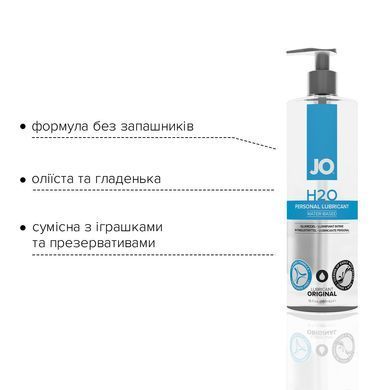 Смазка на водной основе JO H2O ORIGINAL (480 мл) маслянистая и гладкая, растительный глицерин