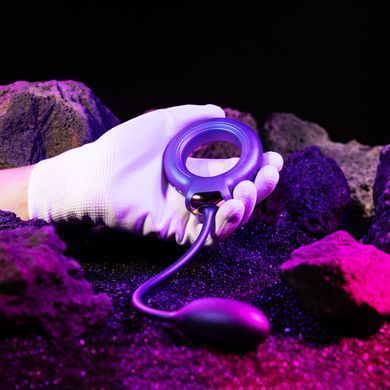 Эрекционное виброкольцо с виброяйцом Hueman - Eclipse Anal Vibrator