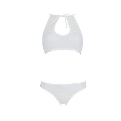 Комплект: бра, трусики с ажурным декором и открытым шагом URSULA SET L/XL, white