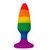 Силіконова анальна пробка Wooomy Hiperloo Silicone Rainbow Plug L, діаметр 3,9 см, довжина 13,1 см