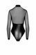 Боди Noir Handmade F321 Edge, XXL, низ под латекс, верх сетка, молния на все тело, декор кольца