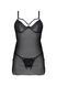 Пеньюар Passion DROSERA CHEMISE black, S/M, кружевной лиф со стрепами, трусики в комплекте