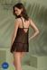 Пеньюар Passion DROSERA CHEMISE black, S/M, кружевной лиф со стрепами, трусики в комплекте